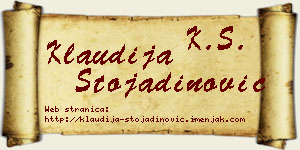 Klaudija Stojadinović vizit kartica